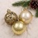 Set of balls plastic D-6 cm, 16 pcs "Proserais of openwork" gold