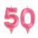 Candle in the cake jubilee "line" (set 2 in 1), number 50, pink metallic, 6.5 cm