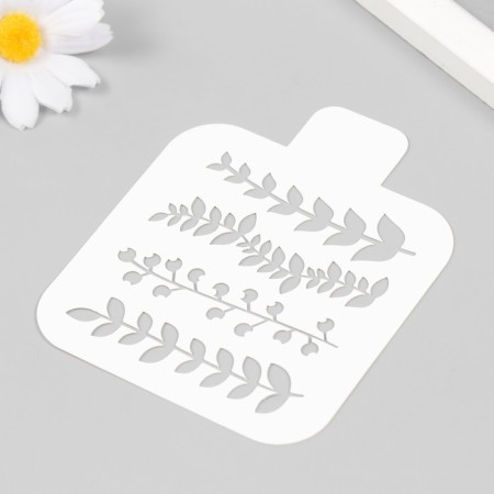 Plastic stencil "Plants" 9x9 cm-1