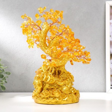 Bonsai souvenir 240 stones "Cash toad at the amber tree" 25x19x13 cm-1