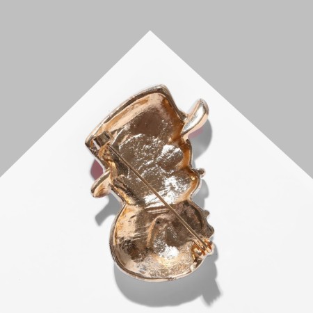 Brooch "Snowman" in a hat, colored in gold-1