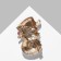 Brooch "Snowman" in a hat, colored in gold