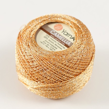 Yarn "Camelia" 70% polyester, 30% lurers 190m/20g (419 St. Zoloto)-1