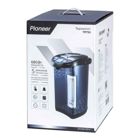 Pioneer TP735, 680 watts, 3 water supply methods, 5 l, black-11