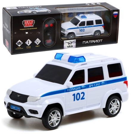Radio -controlled machine "UAZ Patriot. Police "15.5 cm, light, white Patriot