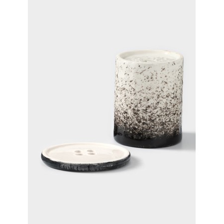 Set for the bathroom, 2 items: a glass 10 cm, soap dish 10 cm, ceramics, Iran-4