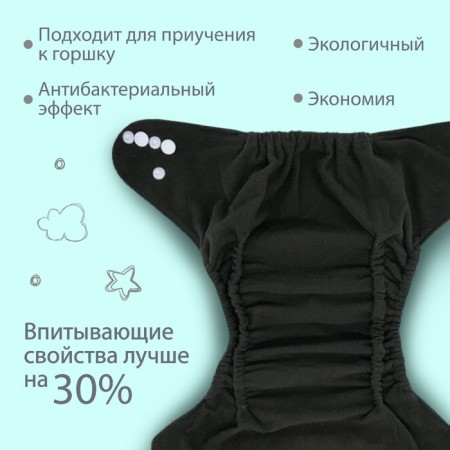 Panties-scammer, reusable, carbon-bamboo fabric, pink color, from 0-36 months.-1