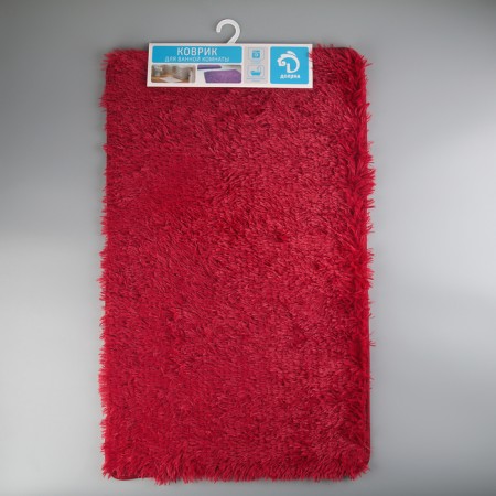 Bath and toilet rug “fluffy”, 50 × 80 cm, burgundy color-3
