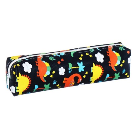School Penal on the zipper Calligrata "Dinosaurs", black