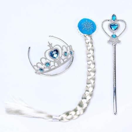 Carnival set of children, plush, blue color with pattern length 100 cm-3
