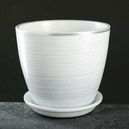 Flower pot "Bun" painting silver 3 l