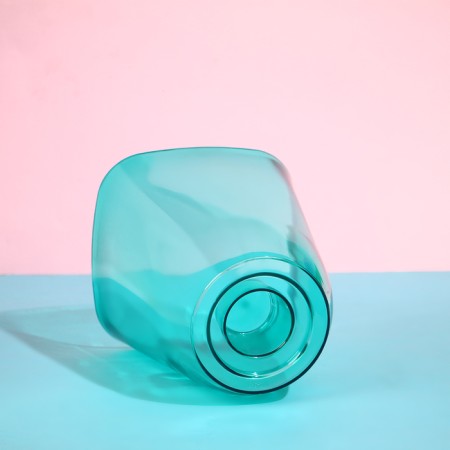 Pot for orchids, 2.5 l, 16.4 × 18.5 cm, plastic, transparent-turquoise-1