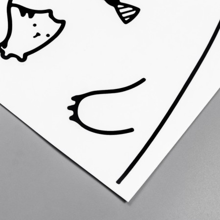 Sticking plastic interior black "Bear with a cat" 29x25 cm-2