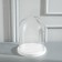 Glass dome -slosh on a wooden stand "Vincent - 1", 20x15 cm, white
