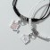 Bracelets "Demetrons" Origami and a letter, black and white color, 7 cm