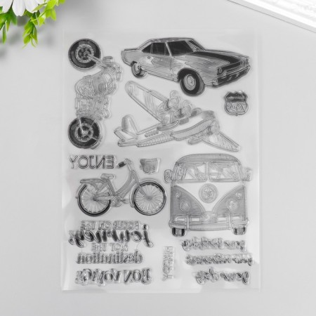 Stamp for creativity Silicon "Transport for travel" 15.5x21 cm-2