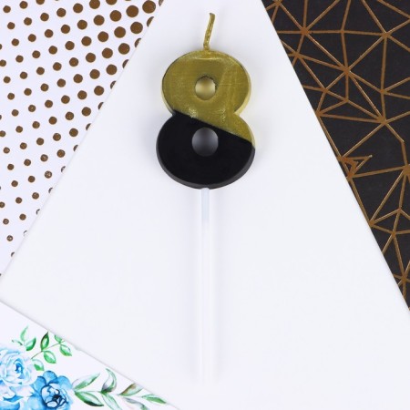 Candle for the cake, number "8", 12 x 3.5 cm.