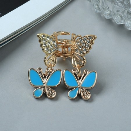 Hair crab "Milad" butterflies, 2.5 cm, gold