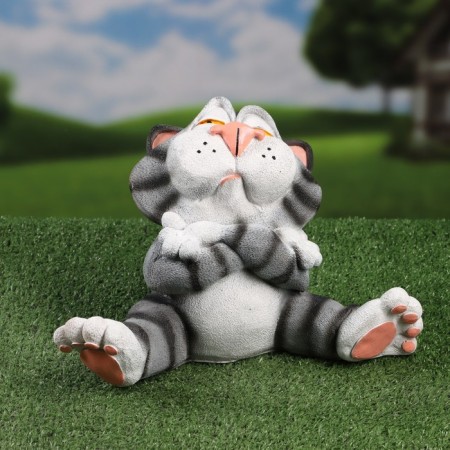 Garden figure "Cat" Gray, 22x33cm-1