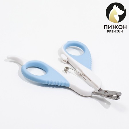 Coger scissors "Piggon" Premium curved, with an emphasis for a finger, blue and blue
