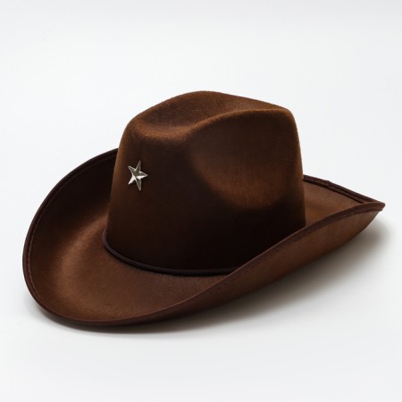 Carnival hat "Sheriff", children's, district. 52-54, brown color-6
