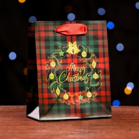 Laminated "Happy Christmas" package 11.5 x 14.5 x 6 cm-2