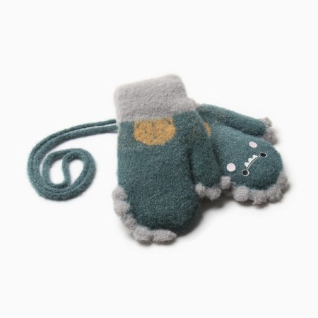 Baby mittens for claim. Minaku minaku dinosaur 13 cm green-1