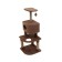Complex for cats with a claw, corner, 55 x 55 x 130.5 cm, fur, jute, brown
