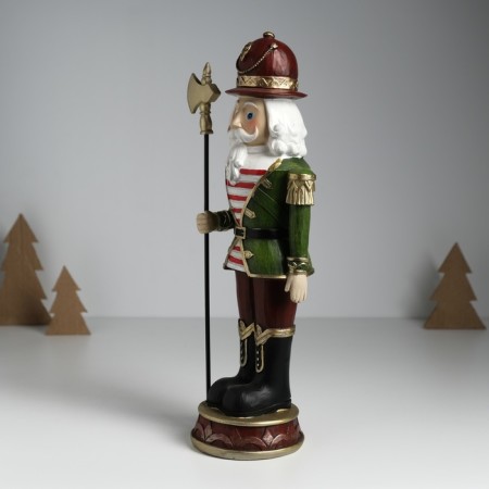 Souvenir Polystone "Nutcracker-Korol in a green uniform, with halberda" 11x11.3x32.5 cm-1