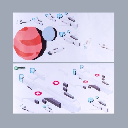 Stick plastic interior color "Space Fleet" 30x60 cm set 2 sheets-1