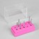 Cutting stand, rectangular, 10 compartments, 8 × 3.6 cm, with a lid, in a cardboard box, pink/transparent color