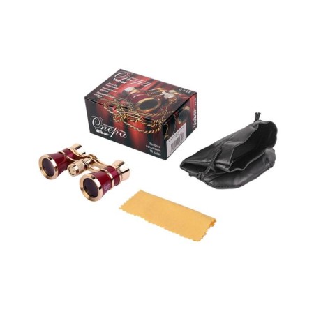 Binoculars Theater Veber Opera BGC, 3 × 25, B24, with focus, red / gold color-2