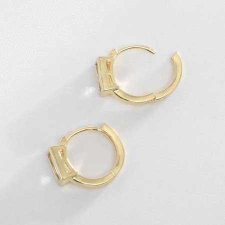 Earrings with rhinestones Xuping inner contour, white color in gold-1