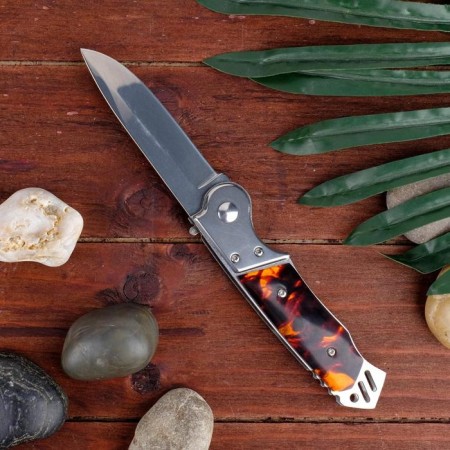 Automatic knife, folding "king" steel - 420, handle - plastic, 21 cm-2