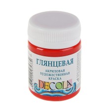 Acrylic glossy paint 50 ml, ZHK Decola, Red, 2928331