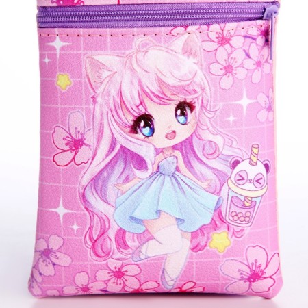 Подарочный набор для девочки Kawaii, сумка, значок, цвет розовый-3