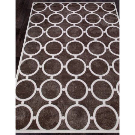 Rectangular carpet Merinos Sierra, size 80x150 cm, color Brown-Cream 2-1
