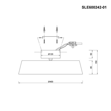 Ceiling EVOLUCE lamp. Sle600242-01. VIGO. 1x30 W, LED, 3000K, 2486 LM, 40x40x13 cm, black color-5