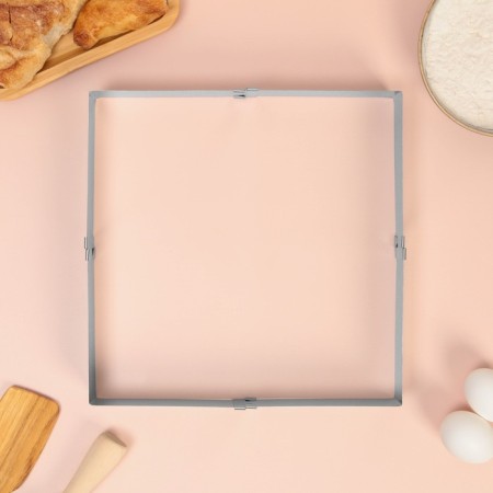 Baking form rectangular with love size adjustment, h -5 cm, 15x15 - 28x28 cm-6