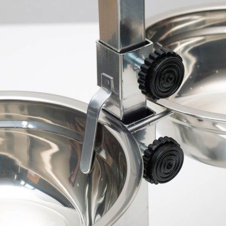 Stand with bowls, 2 x 700 ml, height 40 cm, collapsible with an upper latch, chrome-4