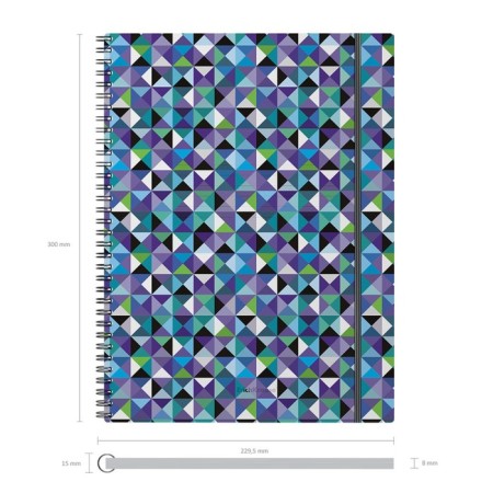 A4 notebook, 80 sheets in a cage on a spiral Erichkrause "Cubes", with a plastic cover, offset paper, whiteness 100%-3