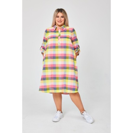 Women's dress, size 68, yellow color-1
