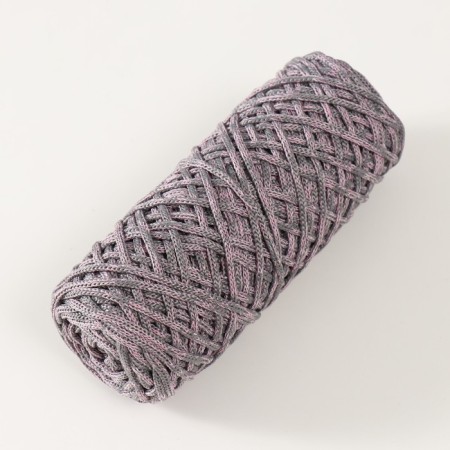 Knitting cord 35% cotton, 65% polypropylene 3 mm 85m/160 ± 10 g (pink/graphite)-1