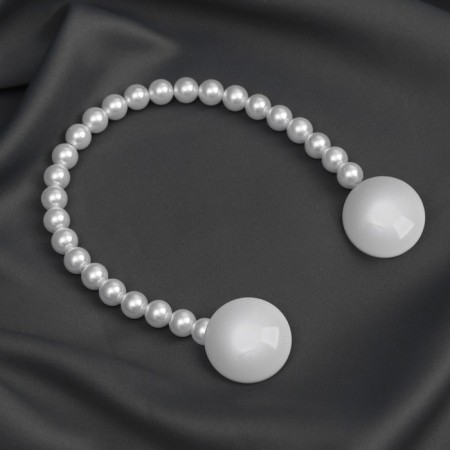 Picking for curtains "mother -of -pearl overflows", d = 3.8 cm, 36 cm, gray/white color-1
