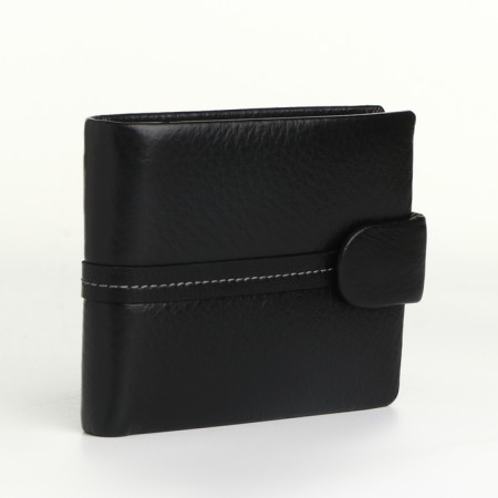 Male purse on the button, separation for SIM cards, black color