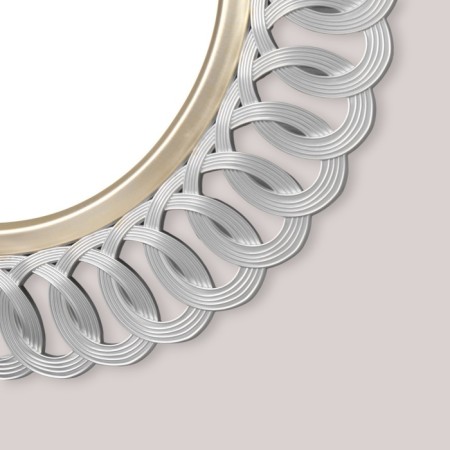 Wall mirror, in the openwork case, 51x51 cm, silver with gold-1