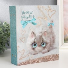 Photo album for 200 photos 10x15 cm, plastic. Sweet KitTens sheets White kitten