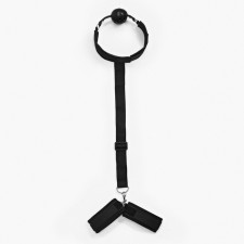 Gags with handcuffs of the oka-adjustable belts, neoprene, sling, PVC, black