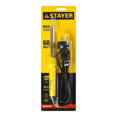 STAYER Master soldering iron, plastic handle, durable sting, 60 watts, 220 B-2