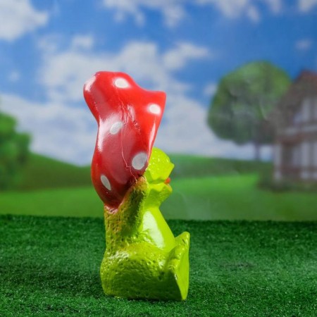 Garden figure "Frog Smile under fly agaric" 24x28cm-1